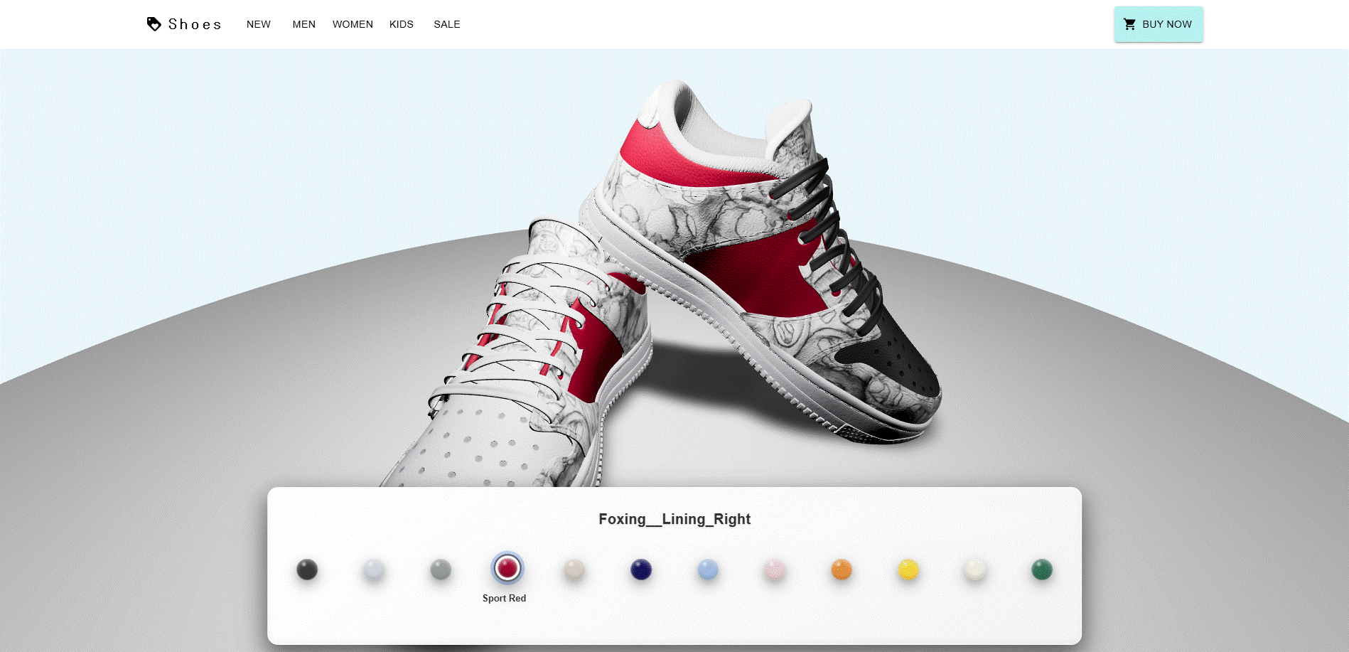 WebGL 3D 신발 커스텀 페이지